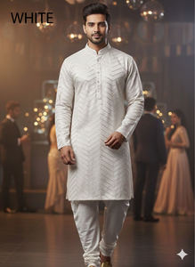 Kurta para Hombre con Pijama, Estilo Casual para Bodas, con Bordado Chikan, de la Mejor Calidad al Precio Más Bajo, Proveedor, Superventas, Listo para Usar - Product Image 3