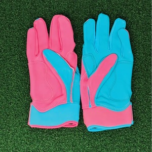 Guantes de Bateo de Béisbol Sintéticos Rosa y Azul, de Dedo Completo, Antideslizantes, Unisex, para Todas las Estaciones, Personalizables - Product Image 5