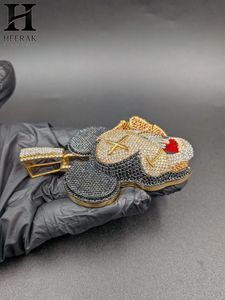 Colgante de Lujo con Cabeza de Ratón Esmerilada y Diamantes Cultivados en Laboratorio, Joyería Hip Hop Dorada - Product Image 6