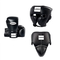 Ensemble de boxe personnalisable, équipement d'entraînement blanc, gants de boxe à lacets, cuir véritable, ensemble de boxe pour adultes