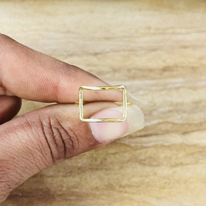 Modern Style Square <b>Ring</b> Minimalist Brass <b>Rings</b> For Men 18k Gold Plated Geometric <b>Open</b> Frame Dainty Jewelry Wholesale/OEM/ODM - Product Image 6