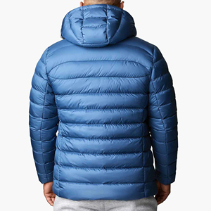 Padded <b>Bubble</b> <b>Coat</b> Puffer Jacket Shiny Unisex Winter Hooded Waterproof Streetwear Jacket with Patchwork Design Crocheted Fabric - Product Image 2
