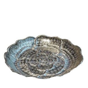 Bol décoratif rond en aluminium plaqué argent, très vendu, pour servir des desserts, au prix le plus bas - Product Image 1