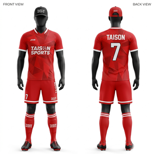 Premium 180 GSM Polyester Soccer Uniform Black Geometric Texture Breathable Custom Sublimation Kit - Product Image 4