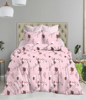 Parure de lit 100 % coton moderne motif floral pour lit King/Queen, 300 fils, écologique, douce, durable et légère