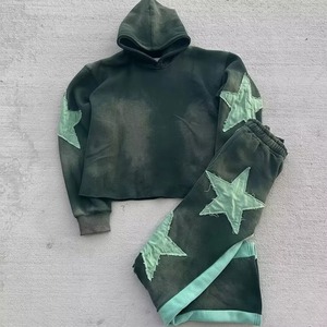 Ensemble sweat à capuche et pantalon de jogging évasé pour homme, avec logo personnalisé brodé de haute qualité, style streetwear - Product Image 4