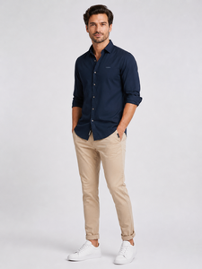 Pantalones Chinos de Lona para Hombre en Beige, Negro, Azul Marino, Verde Oliva, Gris y Blanco, Transpirables, de Secado Rápido, Casuales - Product Image 1