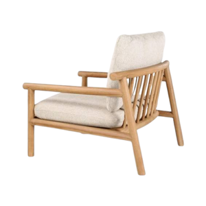 Scandinavian <b>Wooden</b> Armchair One Seat Garden <b>Sofa</b> with Padded Cushion Outdoor Furniture - Product Image 5