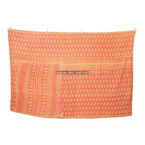 Vintage Kantha <b>Quilt</b> Old Style Reversible Hand-Stitched Heavy <b>Throw</b> Indian Cotton Patchwork Blanket King Hotels Home Collectable - Product Image 1