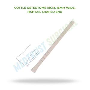 Osteotome Cottle 18 cm, 16 mm de large, en forme de queue de poisson, burin chirurgical pour rhinoplastie, instrument de coupe osseuse ORL - Product Image 2