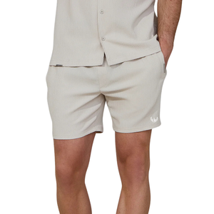 Shorts décontractés tissés beiges pour hommes, légers et respirants, pour l'entraînement sportif, la course et les activités estivales, coupe confortable - Product Image 1