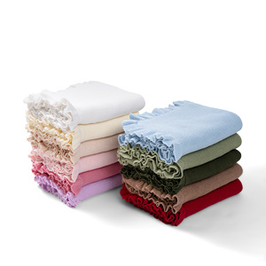 Eco-Friendly 100% Cotton <b>Knitted</b> <b>Throw</b> <b>Blanket</b> for Baby Solid Color Cute Style Customizable Packaging Available Four Seasons Use - Product Image 5