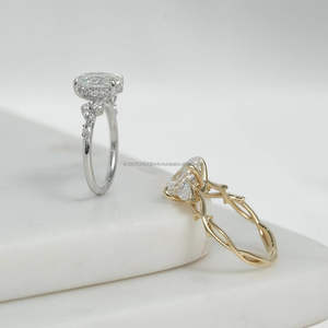 IGI/GIA Lab Grown Cut Diamond Vintage 14k jaune mariage/bague de fiançailles unisexe or blanc fin pour anniversaire fête-digne - Product Image 3