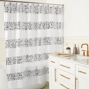 Classic Luxury 12pc Bathroom Shower <b>Curtain</b> Set Unique Design Fabric <b>Curtains</b> with 12 <b>Hooks</b> - Product Image 6