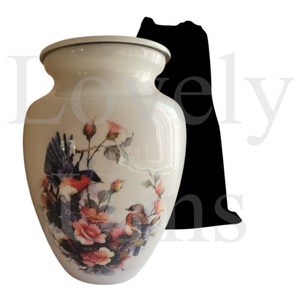 Urna Funeraria Floral con Diseño de Pájaro, Recipiente para Cenizas, Recuerdo Inspirado en la Naturaleza, Elegante, Duradero, de Primera Calidad - Product Image 4