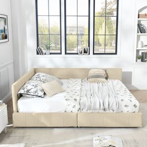 <b>Queen</b> <b>Size</b> Storage Tufted <b>Bed</b> <b>Frame</b> with Comfortable Backrest Armrests Up-Holstered <b>Queen</b> <b>Size</b> <b>Bed</b> Durable Wood Construction - Product Image 6