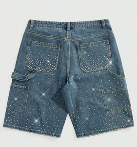 Custom Embroidery Rhinestone Sweat <b>Shorts</b> New Straight Sweat Pant For Unisex Street Wear & Casual Wear - Product Image 6