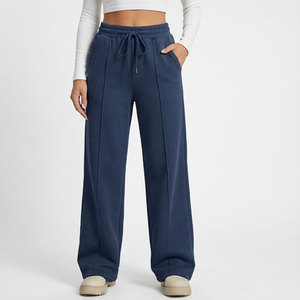 Wholesale Women's Mid Waist Flare <b>Pants</b> Autumn Baggy Streetwear <b>Dance</b> Yoga Regular Fit 100% Cotton Eco-Friendly Breathable - Product Image 2