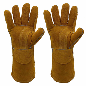 New Trending Product Custom Logo Cowhide Leather Welder Working <b>Gloves</b> Soft Comfortable Daily Use High Visibility Welding <b>Gloves</b> - Product Image 6