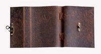 Journal en cuir véritable Fleur de jardin Cahier d'écriture gaufré fait à la main Bloc-notes quotidien non doublé Papier de coton Meilleur cadeau pour unisexe