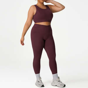 Wholesale Custom <b>Women</b> Plus Size Printed Gym Set Breathable Tank <b>Top</b> and High Waist Yoga Leggings Fitness Workout Activewear - Product Image 4