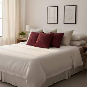 SOGA 45cm Deep <b>Red</b> and Classic Cream Cable Knit Pillowcase Set 6PC-Elegant Decorative <b>Cushion</b> <b>Covers</b> - Product Image 5