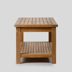 Mesa de Centro Rectangular Minimalista de Madera de Teca Reciclada Natural para Patio, Jardín, Balcón y Terraza - Product Image 4