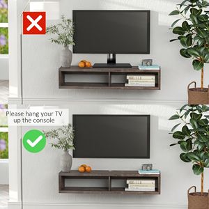 Mobile TV Sospeso Personalizzabile Grigio Scuro, Console Multimediale a Parete con Ripiani per Soggiorno e Ufficio, Pannello in MDF - Product Image 6