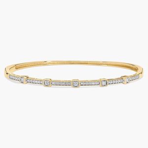 Diamond Accent Bangle <b>Bracelet</b> in White Gold - Product Image 1