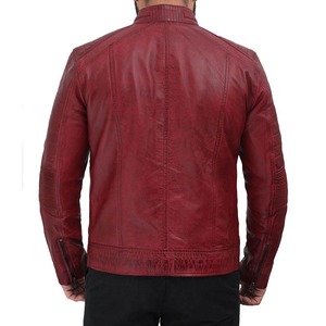 <b>Men's</b> Casual Vintage Winter <b>Warm</b> Leather Varsity <b>Jacket</b> Breathable Canvas Coated Stand Collar Reasonable Price - Product Image 3