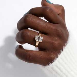 Elongated Cushion Cut Diamond Solitaire Engagement Ring 10K 14K 18K Solid Gold Plated <b>Silver</b> Classic Four Prong <b>Set</b> For Women - Product Image 5