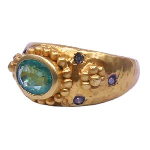 Wedding Wear 925 Sterling <b>Silver</b> Gold Plated Jewelry <b>Emerald</b> Gemstone Women Wear Classic <b>Ring</b> - Product Image 6