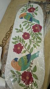 Salvamanteles Hecho a Mano con Cuentas, Bordado de Flores Rosas, Tela con Cuentas de Vidrio, Decoración del Hogar, Punto de Cruz y Bordado - Product Image 5