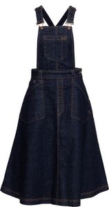Blue Denim Dress Sleeveless Tiered Pleated Midi Dress Button Front Backless Style for Casual Party - Product Image 1