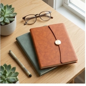 Aurelux A5 Premium Case Bound PU Leather Curved Flap Journal Multicolor Business Planner Custom Logo for Office Professionals - Product Image 3
