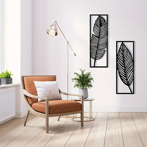 CIFbuy Set di decorazioni da parete in ferro botanico vintage con foglie tropicali stampate floreali per soggiorno, camera da letto, cucina, bagno - Product Image 6