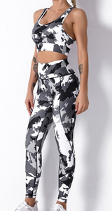 Combinaison sexy dos nu unie pour femme, avec dos croisé respirant et fermeture à cordon, ensemble de leggings de fitness et de yoga - Product Image 3