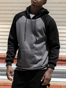 OEM Custom Jacket <b>Raglan</b> Sleeves with Pocket Athleticwear Men's Color Block Pullover Fleece Hoodie Casual Hooded Sweatshirts <b>Top</b> - Product Image 5
