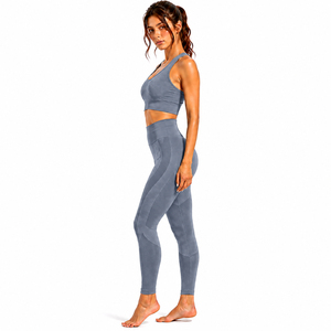 Private Label Women's Fitness Yoga Set Soft Stretch Sports Bra High Waist Workout Leggings ODM Clothing Supplier - Product Image 3
