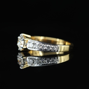 Simulation Moissanite 18K Gold Plated Trendy Couple Rings Wedding Proposal Six Claw Ring - Product Image 2