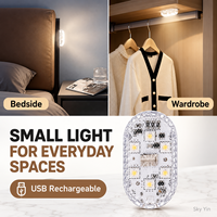 Lampe tactile LED pour voiture, rechargeable par USB, éclairage d'ambiance intérieur, lampe de lecture, 6 LED, éclairage de l'espace des pieds, vente en gros