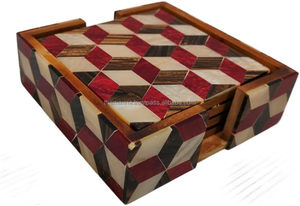 Handmade Wood <b>Coaster</b> <b>Sets</b> Unique Rustic Wood Multi Color 4 Pcs <b>Coaster</b> <b>Set</b> for Cup Glass Table Decoration - Product Image 4