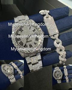 Automatic <b>Mechanical</b> Stainless Steel & Moissanite Round Case Iced Out Hip Hop <b>Watch</b> <b>for</b> <b>Men</b> with 10 Bar Water Resistance - Product Image 5