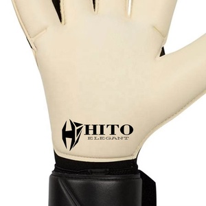 Gants de gardien de but en latex blanc et noir de qualité supérieure, design personnalisé, embossage allemand, sangle en latex imprimée à l'écran - Product Image 5