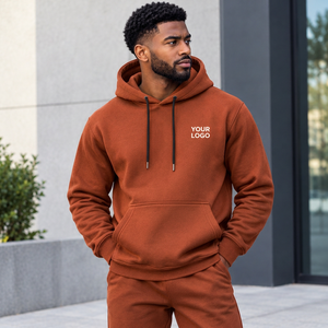 Sweat-shirt à capuche en molleton français pour homme, manches longues, coupe classique, léger, pour les saisons de transition - Product Image 1