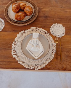 Minimal <b>White</b> Macrame Napkin Ring Suitable For Party Restaurant Hotel Cafe <b>Dining</b> <b>Table</b> And Elegant <b>Table</b> Decor Accessory - Product Image 6