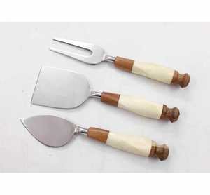 Ensemble d'ustensiles à fromage en acier inoxydable 4 pièces avec manche en bois, outils de service, sans danger pour les aliments - Product Image 6