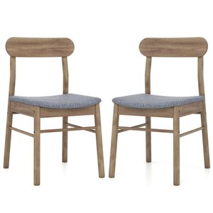 2 Sedie da Pranzo in Legno di Faggio Massiccio, Capacità 180 kg, Imbottite e Rivestite, Stile Rustico per Soggiorni e Esterni - Product Image 1