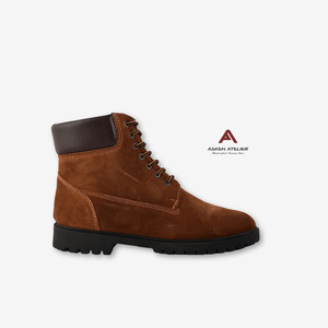 Bottes montantes en daim pour homme avec talon dissimulé, à lacets, chaussures de travail à bout rond, pour l'extérieur et décontractées - Product Image 3