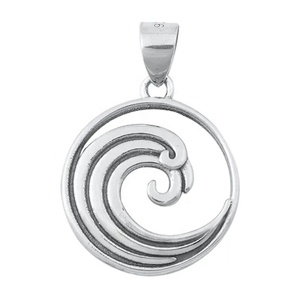 Colgante de ondas hecho a mano de Plata de Ley 925 Joyas de plata originales Compre artículos en línea del fabricante de piedras a precio de distribuidor - Product Image 1